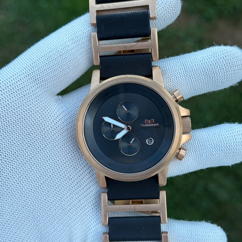 Vestal Plexi Leather with rose gold bracelet unique Watch men’s